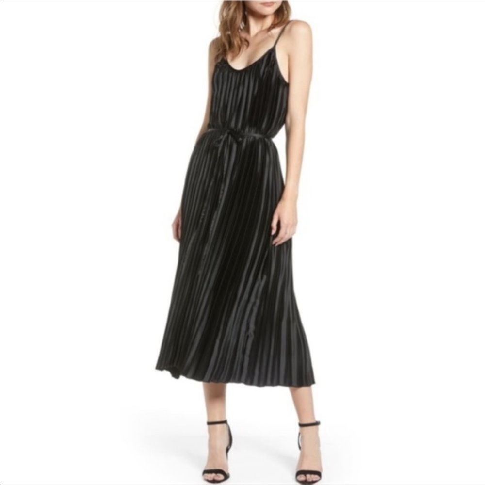NWT Bishop + Young Mara Midi Dress in Black Size Small